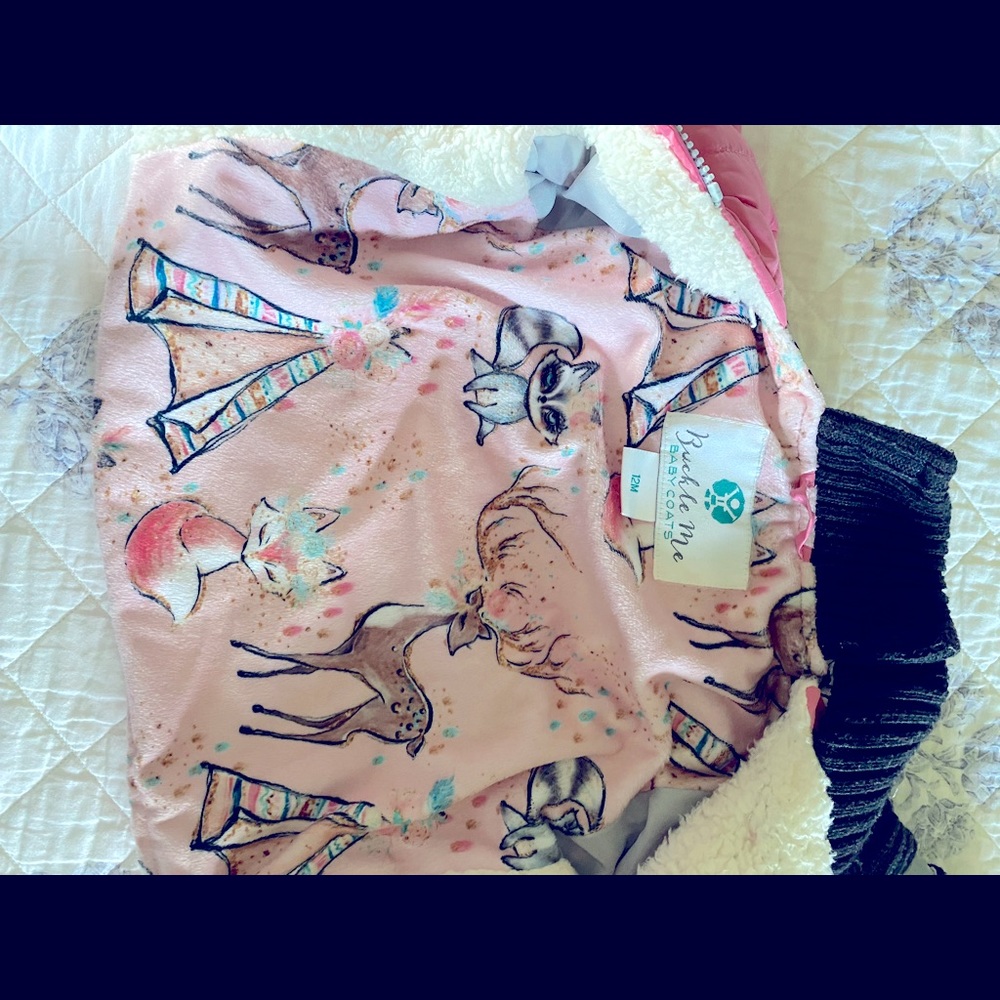 Buckle Me Carseat Coat from Shark Tank in discontinued A-Doe-Roble, Toastiest